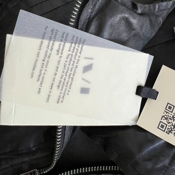 NWT black leather MUUBAA jacket size US10 UK14 EU42 - Picture 7 of 15